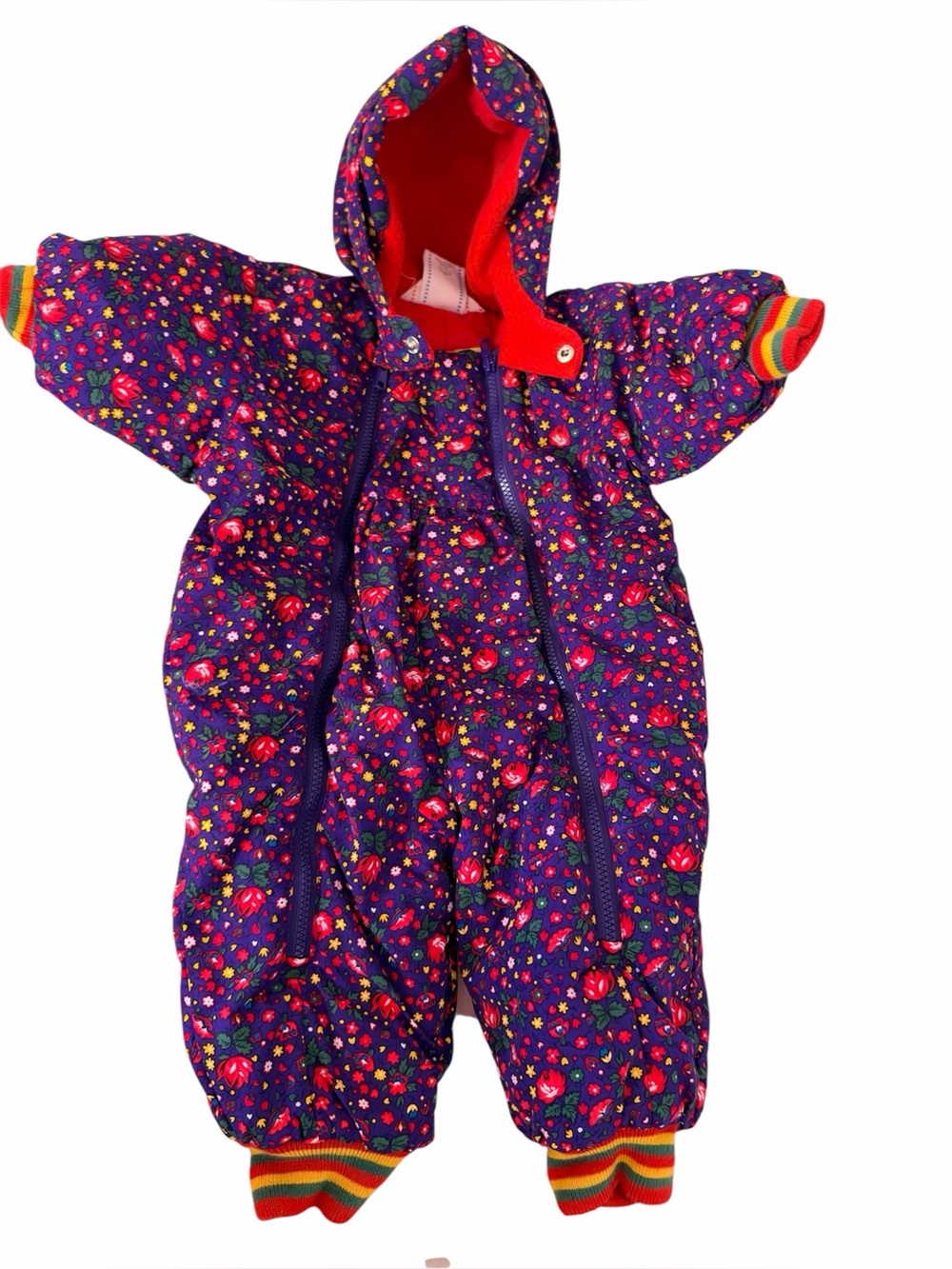 Hanna Andersson Floral Print Hooded Snowsuit, size 6-12 Months (70)